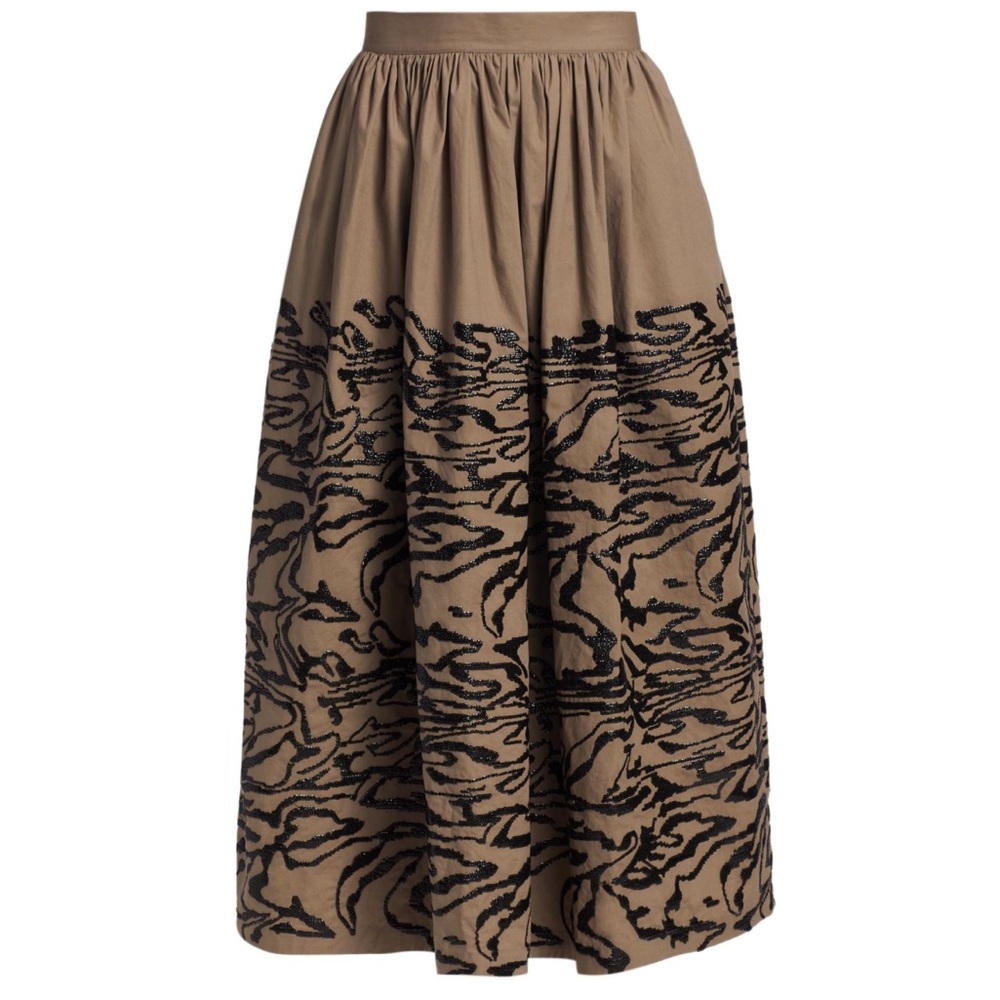 NWT Rachel Comey Sage Sequin Tiger Print Midi Skirt